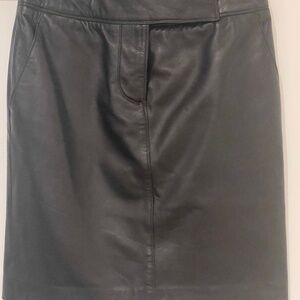 Leather Skirt - Black Anne Klein